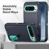 3 in 1 Heavy Duty Hybrid Armor Shockproof Defend Phone Case For Google Pixel 9 Pro XL Hard Plastic Frame Soft TPU Back Cover