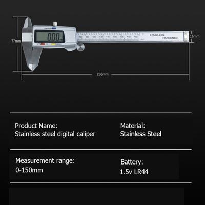 6 palců 150 mm digitální posuvné měřítko z nerezové oceli s mikrometrem, měřicí nástroj s hloubkoměrem, pravítko Messschieber Paquimetro