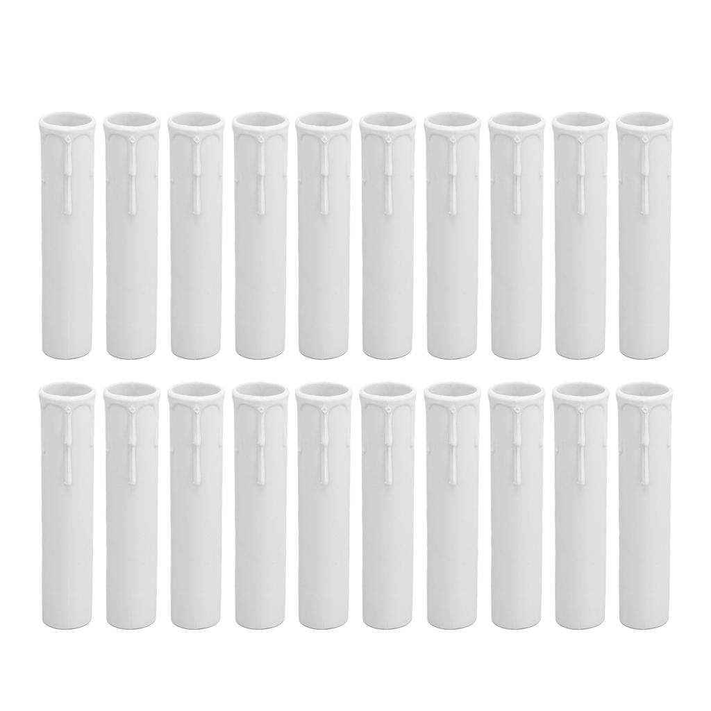 20pcs 4 Inch Candle Covers Sleeves Simulation Wax Drop E12 Candle Light Socket Covers for Chandelier