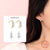 Girls Real 925 Sterling Silver Fashion Diamond Sparkling Earrings for Women Party Birthday Fine Jewelry