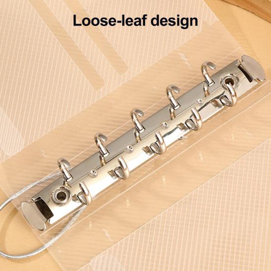 Transparent Trifold Binder A6 A7 M5 Binder, 5/6-Rings Refillable Loose Leaf Folder Folder, Planner Budget Notebook Cover for School, Office, Meeting