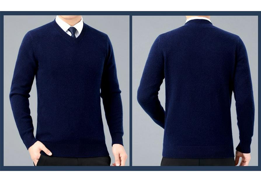 2025 Herren V-Ausschnitt Kaschmirpullover: Dick, Warm, Business Casual für Herbst/Winter