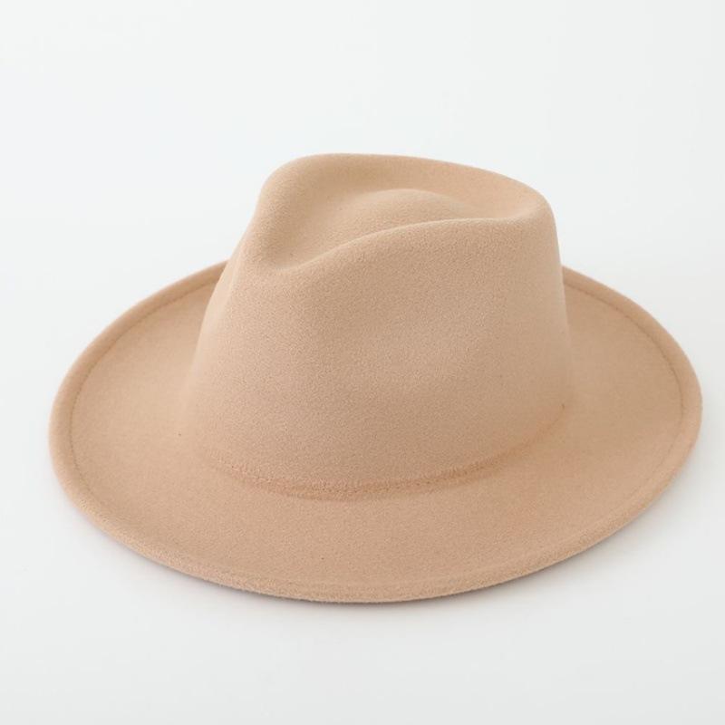 European and American autumn and winter temperament wool woolen jazz hat women's fashion versatile British felt hat retro personalized Panama top hat