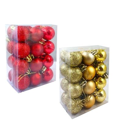 24 Red & Golden Christmas X-Mass Tree Decoration Balls Hangings Ornaments Hanging Tree Balls Merry Ball Bauble Decoration for Home Party