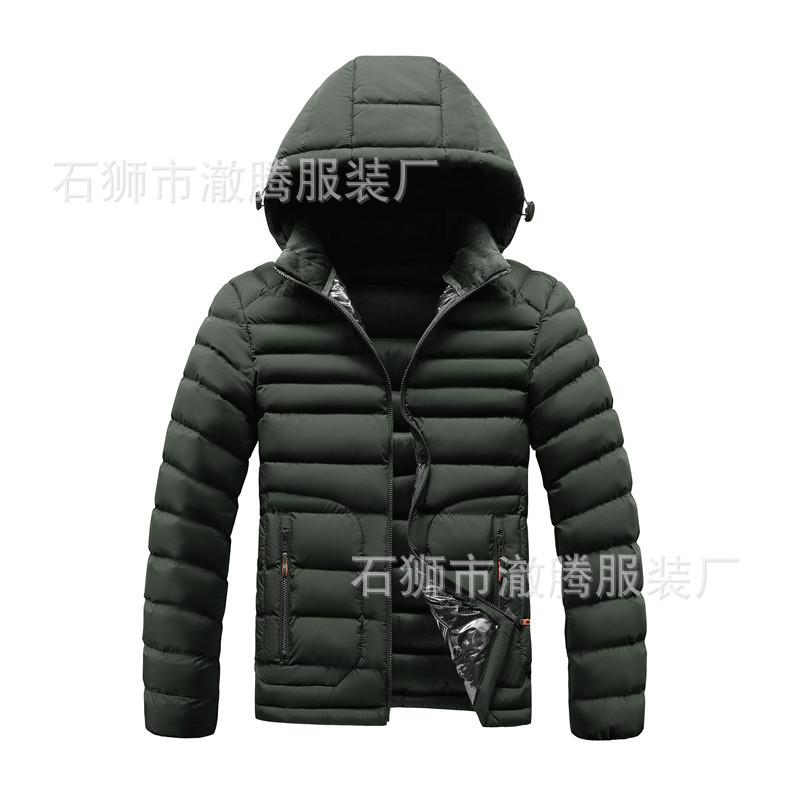 

Мужская повседневная хлопковая куртка с капюшоном однотонная зимняя на каждый день 4XL армия зеленый