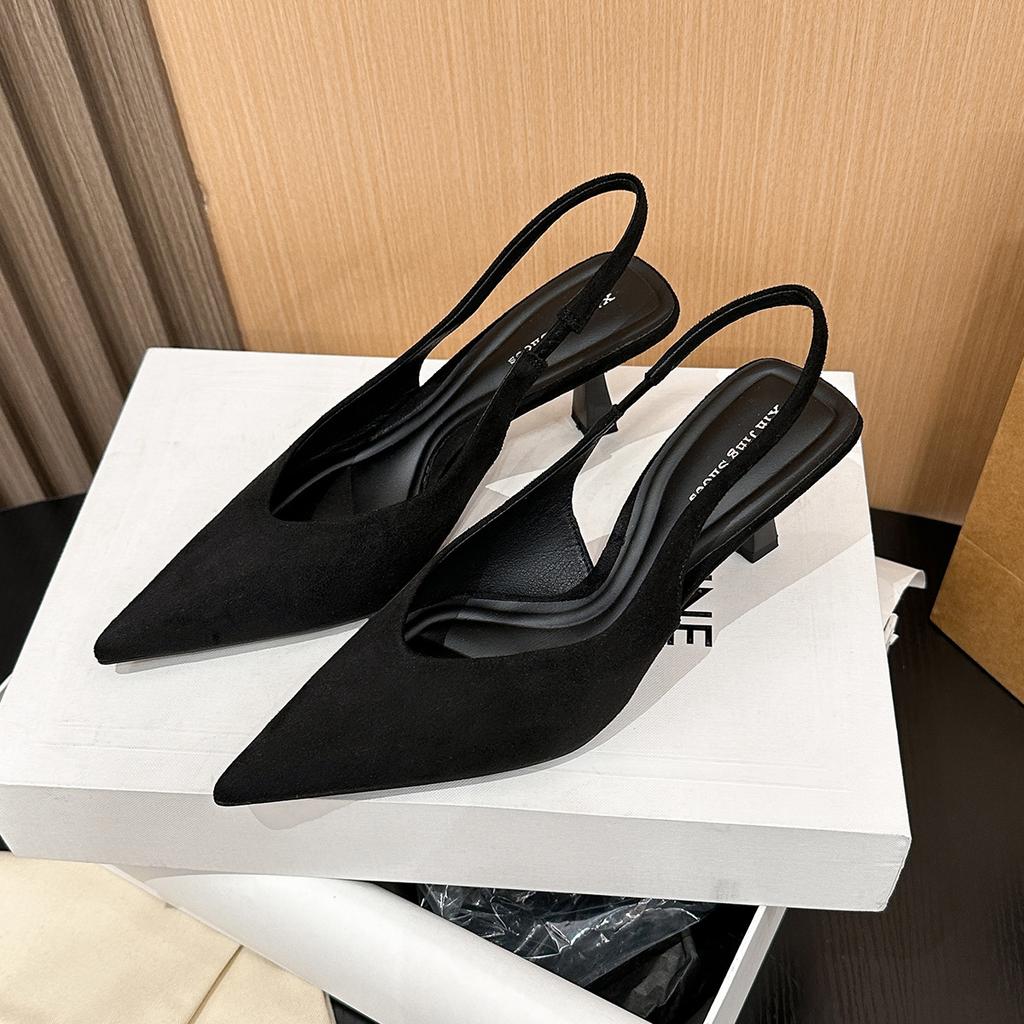 623-12 retro high heels bag head single shoes new spring and summer Korean version pointed head thin heel single shoes simple women's shoes