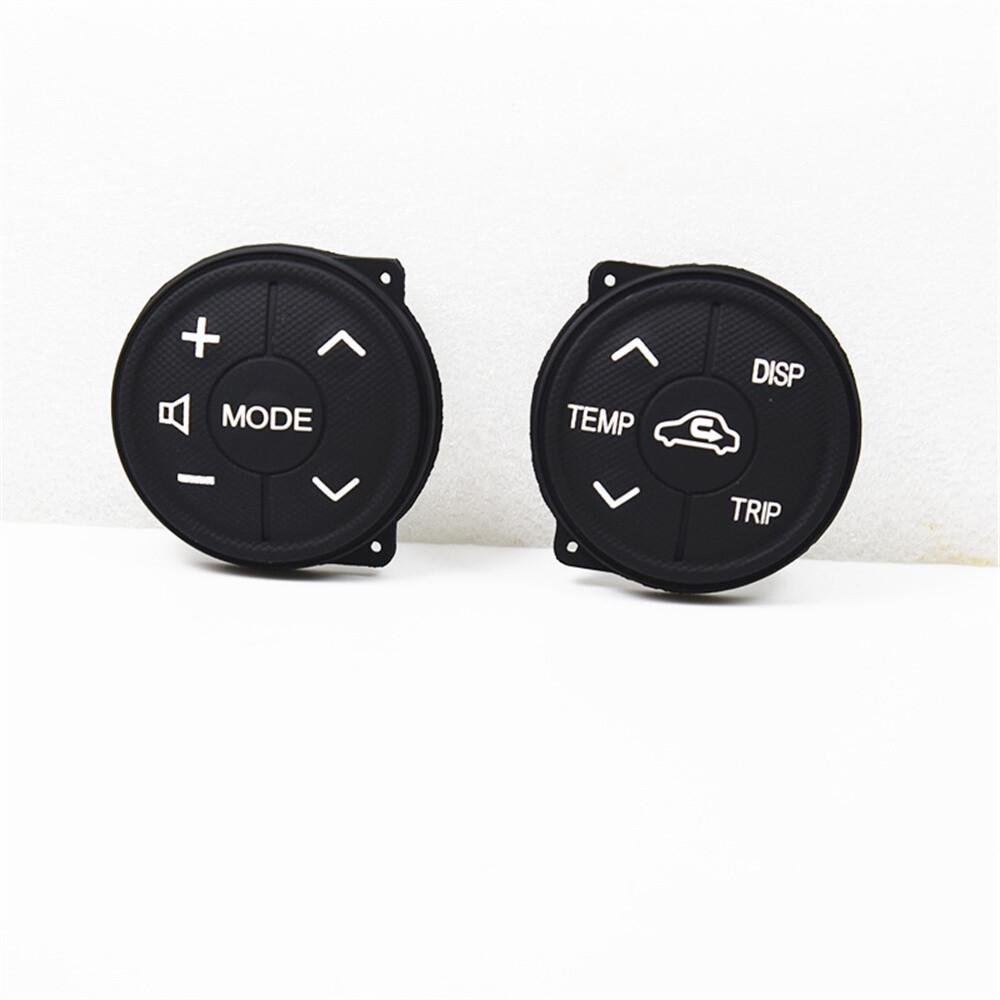 1Pair Steering Wheel Black Rubber Button Cushion For Toyota Prius 2011-2015