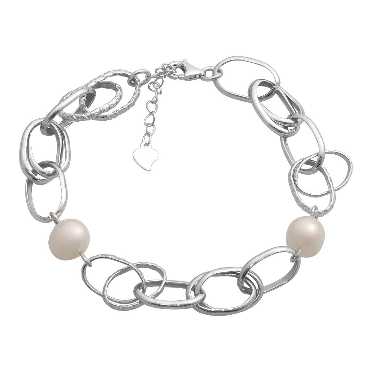 

Silver bracelet with natural pearls, item weight 7.97 g (2187066) 18-20cm білий