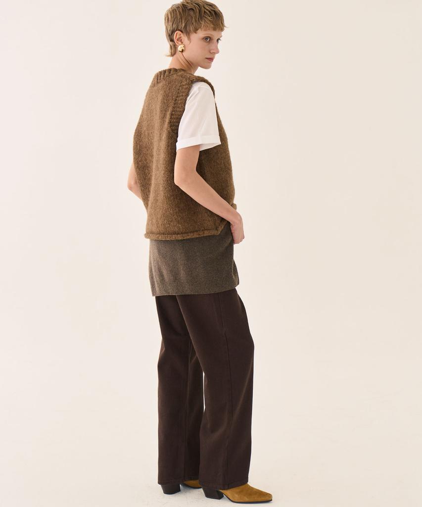 GRIDAJ Minimal Straight Cotton Pants _ Brown