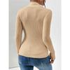Women S Long Sleeve Solid Slim Fit Sweater With Ribbed Hem