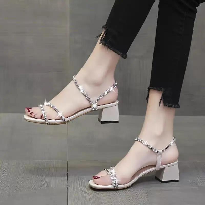 Woman Shoes High Heels Roman Style Sandals for Women Heeled Pumps New Breathable Fashion Summer 2025 Offers Luxury Daily On Sale
