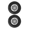 2Pcs 1/14 Scale RC Car Front Tires Metal Wheel Rims Hubs Rubber Tires Kit for Tamiya 1/14 RC Car