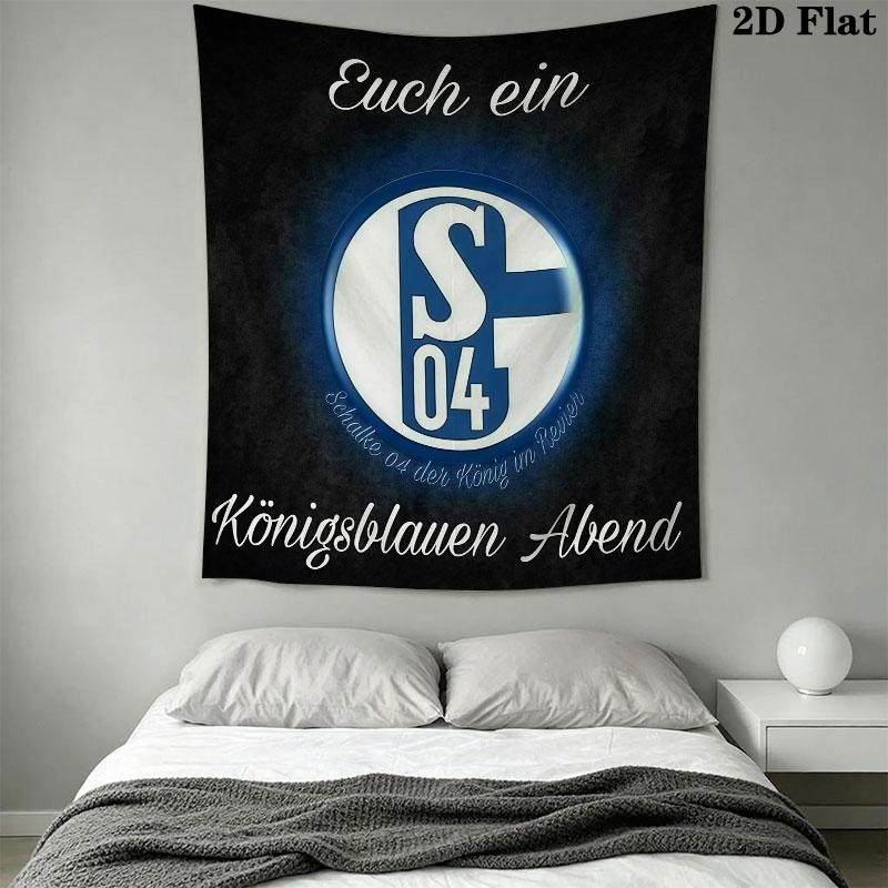 FC Schalke 04 logo  Wall Hanging Printed Fabric Blanket Decorative Tapestries for Bedroom Living Room Home Decor