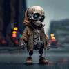 Black Skeleton Figurines Resin Skeleton Doll Cute Skull Statue  Car Instrument Panel