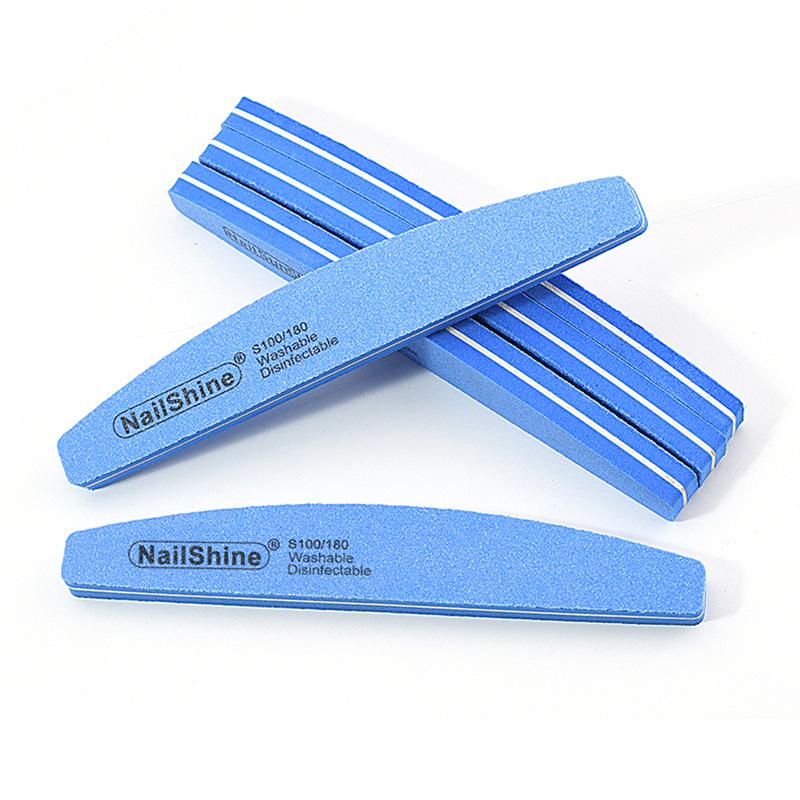 Nail Salon High-Elastic Half-Moon Sanding and Shaping Multi-Color Sponge Nail File