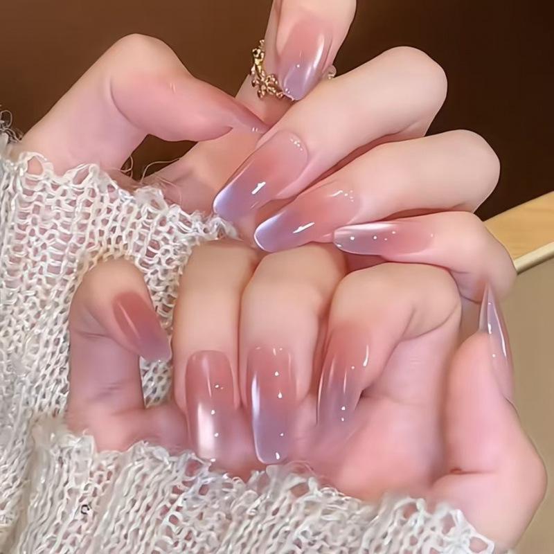 Crystal Cat Eye Gentle Summer-Style Handmade Nails - High Quality, Whitening Versatile False Nails