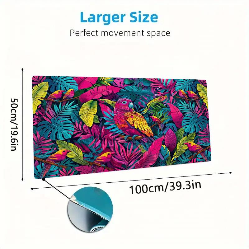 Tropical Parrot Color Mouse Pad Large Gaming Table Cushion Non-slip Laptop Tablet Big Mousepad XXL Mat Mini PC Playmat With Lock Edge