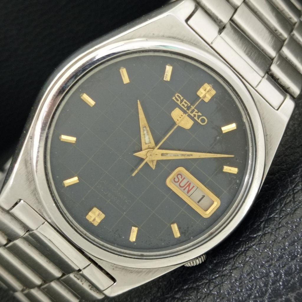 

GENUINE VINTAGE SEIKO 5 AUTOMATIC JAPAN MENS 7019A ORIGINAL DIAL WATCH a702422-5 R124-a702422