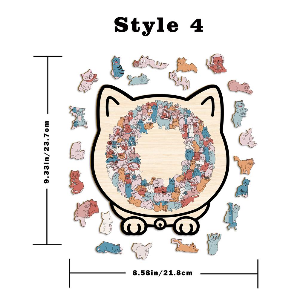 Cat Puzzle Toy Wooden Special-Shaped Puzzle Model Decompression Puzzle Handmade Puzzle