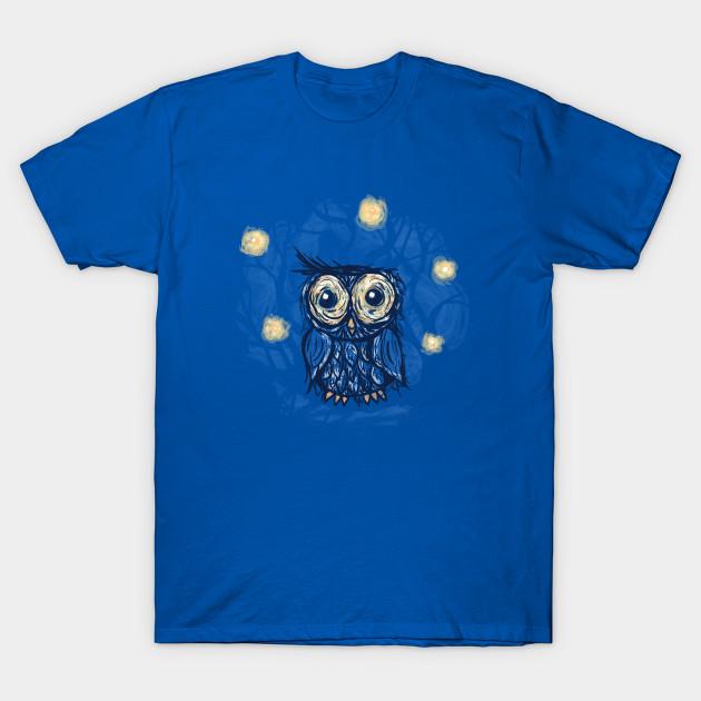 Men Black Print T-shirt Vinny Van Owl No-Cut Transfer Paper Print Cotton Tshirt 3XL