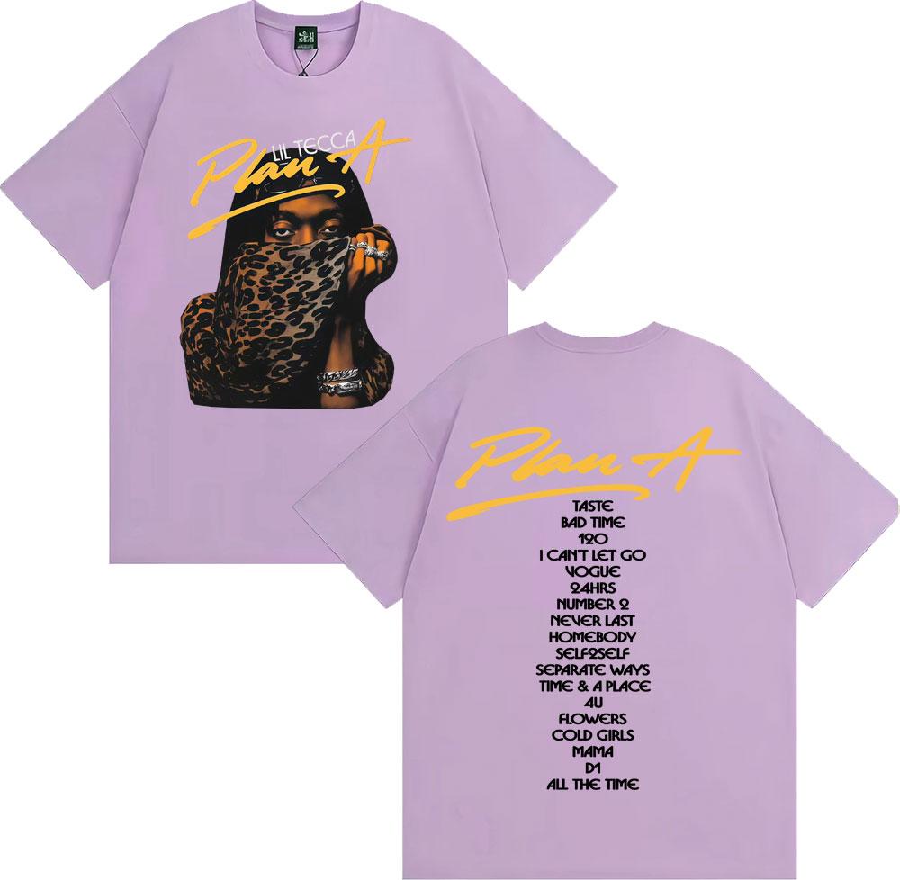 Rapper Lil Tecca Plan A Album Tour Graphic T Shirts Unisexs Clothing Fashion Trend Cool Tshirt Casual Cozy Oversized T Shirt Tops