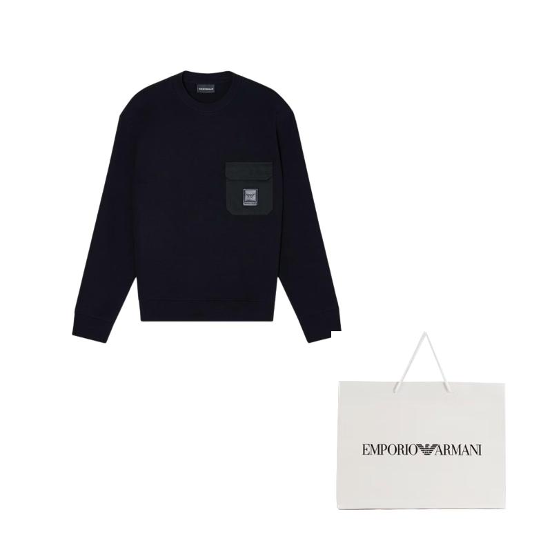 EMPORIO ARMANI Logo Patch Crewneck Sweatshirt EM002925-AF10013-UC001