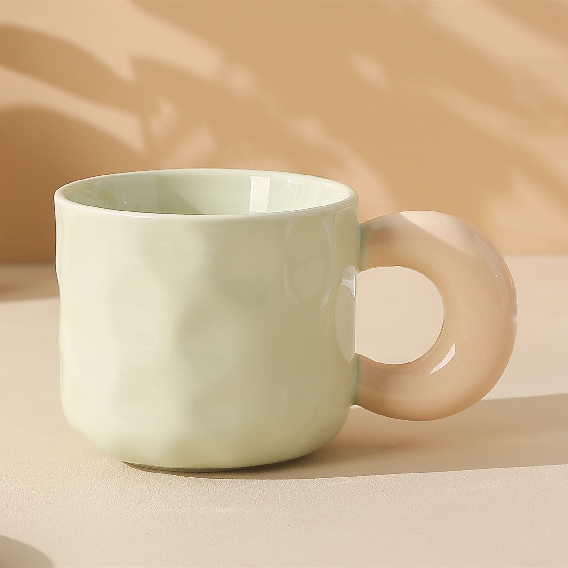 

Контрастный цвет Молочный Взбивающий Маленький Свежий и Милый Высокая ценность Большая вместимость Студенческая Мода Пара Подруга Чашка для завтрака 301-400ml зелёный