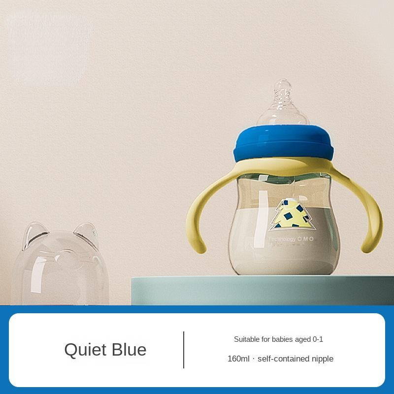 160/240/330ML Baby Bottles Feeding Bottle Baby Wide-caliber Milk Bottle with Straw Handle Newborn Baby Straw Bottle Accessory