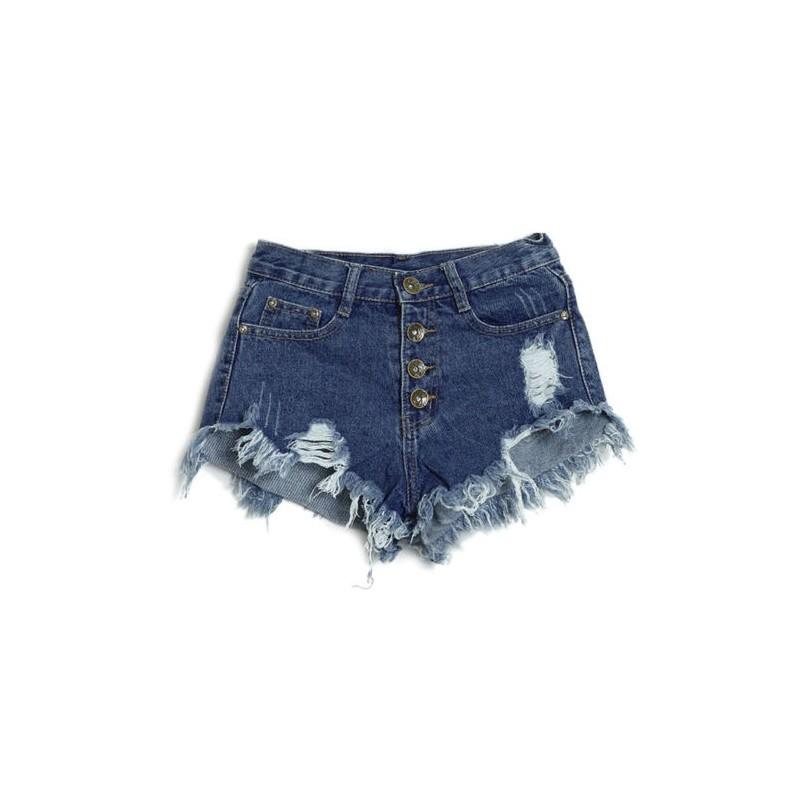 Premium Quality Usa Women High Waisted Washed Ripped Hole Mini Jeans Pants For Stylish Comfort