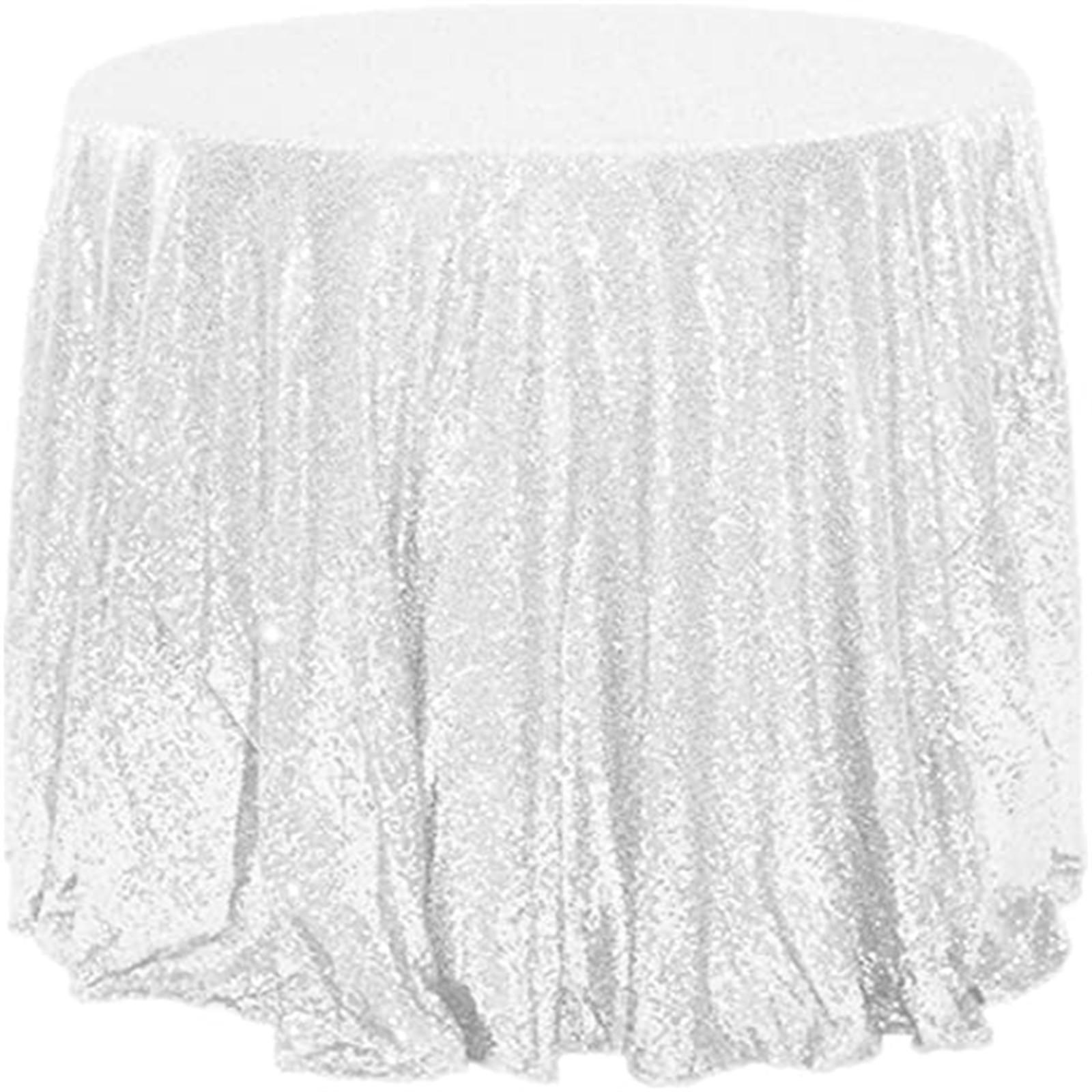 

American Hotel Wedding Banquet Decoration Round Color Tablecloth Cloth Sequin Tablecloth S білий