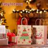 60PCS Christmas Gift Bags Kraft Paper Packaging Bags Handbags Festive Mobile Storage Bags Christmas Decoration Materials