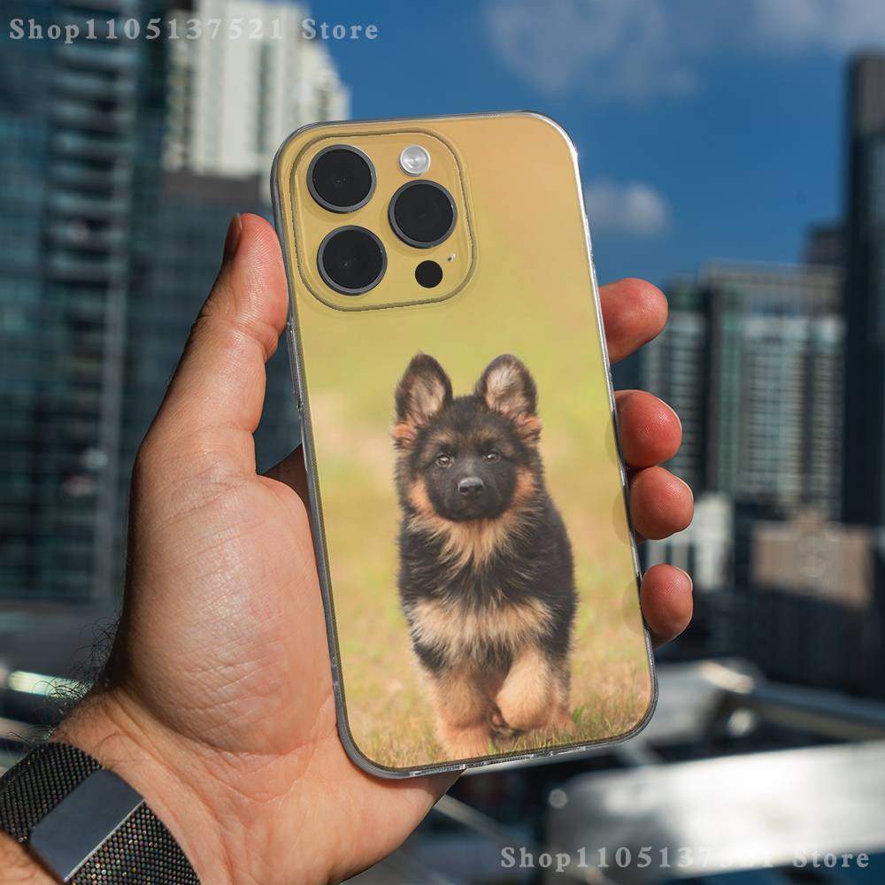 Animal German Shepherd Dogs Phone Case iPhone17 16 15 14 13 12 11 Pro Max Plus Mini Clear Full Back Cover Silicone Soft Shell