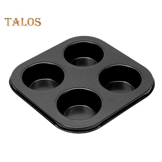 

Форма для кексов из углеродистой стали, форма для кексов с антипригарным покрытием, сверхмощная, легко моющаяся, форма для выпечки вафель 4/6 чашек для вечеринок 4pcs чёрный