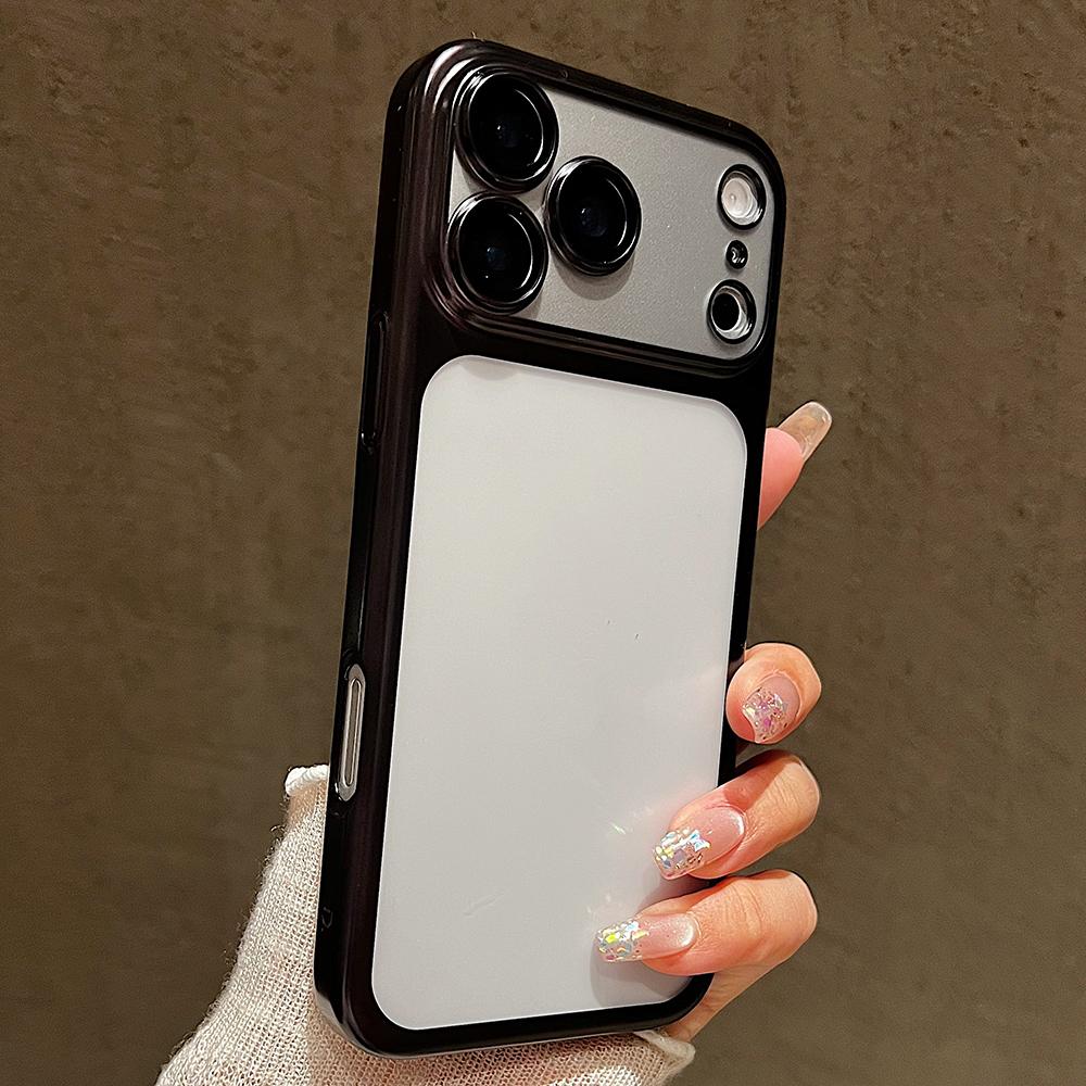 Capa de Telefone Transparente Galvanizada Para iPhone 17 16 15 14 13 Pro Max 17 Air Frame Galvanizado Película Protetora para Lente Capa Anti-queda