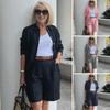 2 Pcs/Set Women Shirt Shorts Set Solid Color Long Sleeves Lapel Blouse