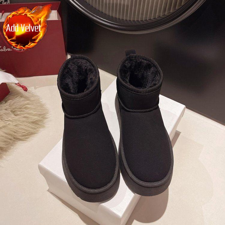 Fashion Round Toe Fleece-lined Woman Shoes Autumn Winter Platform Ankle Sale Comfortable and Elegant High Quality Snow Boots for Women