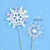 Frozen Princess Snowflake Cake Topper - Acrylic White Christmas Decoration for Baking and Birthdays