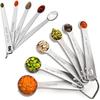 6pcs/set Stainless Steel Measuring Spoons Set Gram Dosing Spoon, Kitchen Meters Kit for Spice Coffee Powder Preparation LS006
