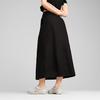 Puma Solid Color Elastic High Waist Long Casual Skirt Women Skirts Black 629784-01
