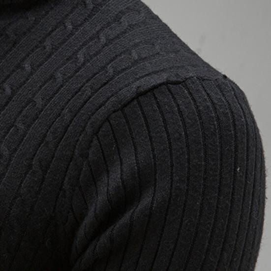 Men Knitwear Simple Solid Color Comfy Sweater Pullover Turtleneck Twist Men Sweater Pullover Sweater Pullover for Daily Life