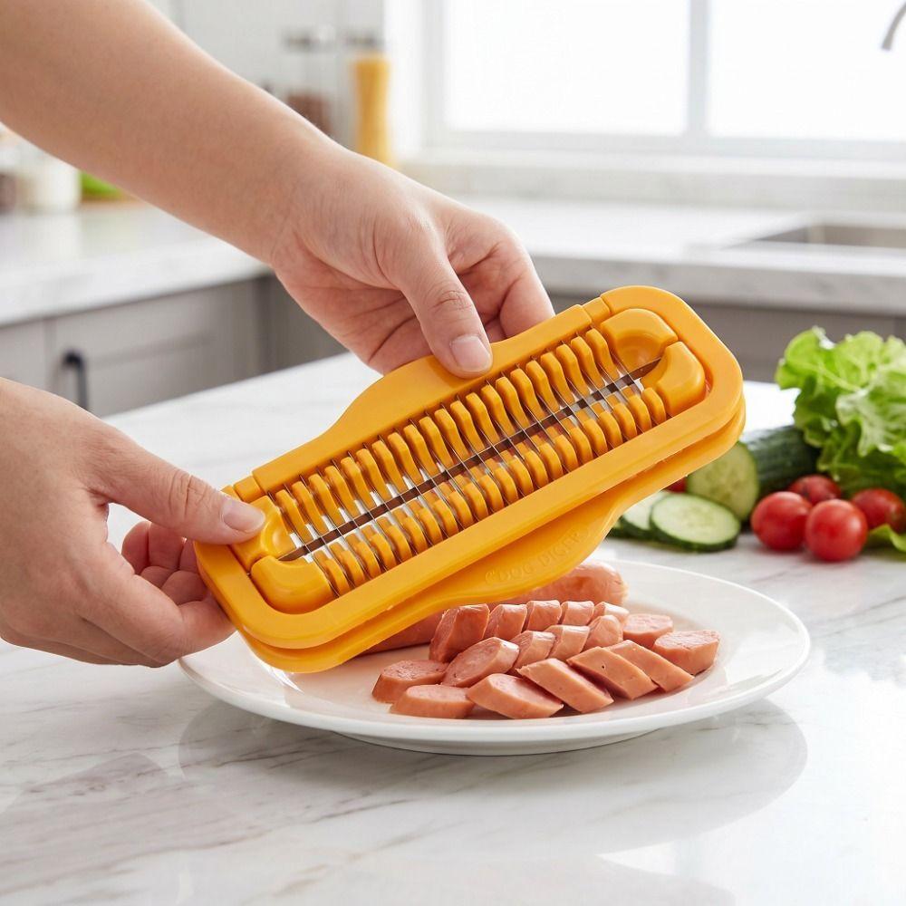Efficient Banana Slicer Stainless Steel Hot Dog Slicer Practical Sausage Helper Food Preparation