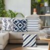 Home Decor Blue & White Geometric & Patterned Pattern Cushion Cover Suitable for Sofa Bedroom Car Pillow Cover