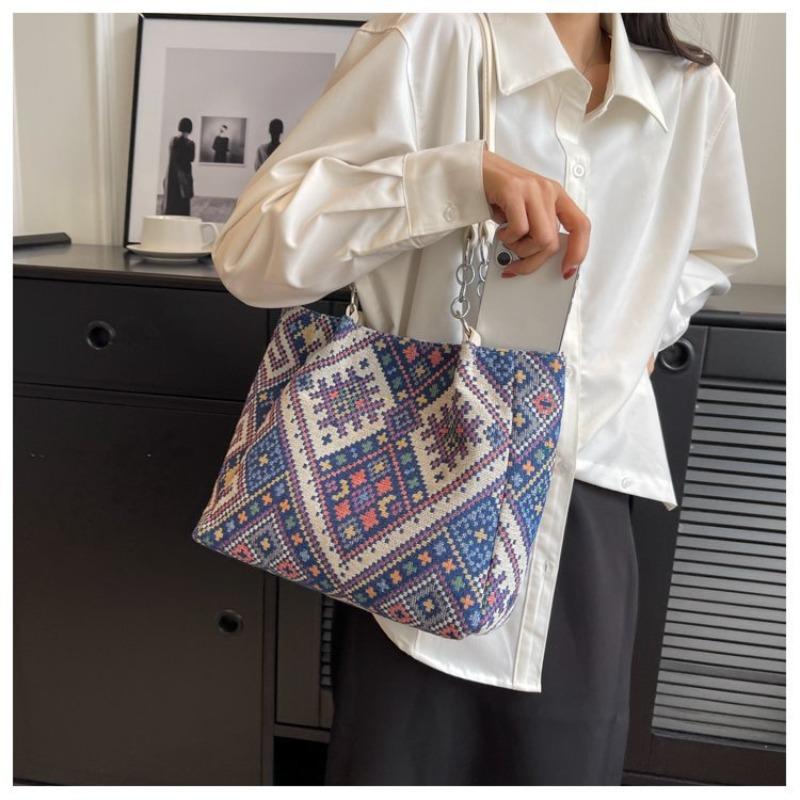 Large Capacity Commuter Canvas Bag Female Class Versatile Shoulder Tote Bag