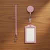 Retractable Lanyard Shiny Finish Badge Reel Rhinestone Decorated ID Holder Keychain Office Use