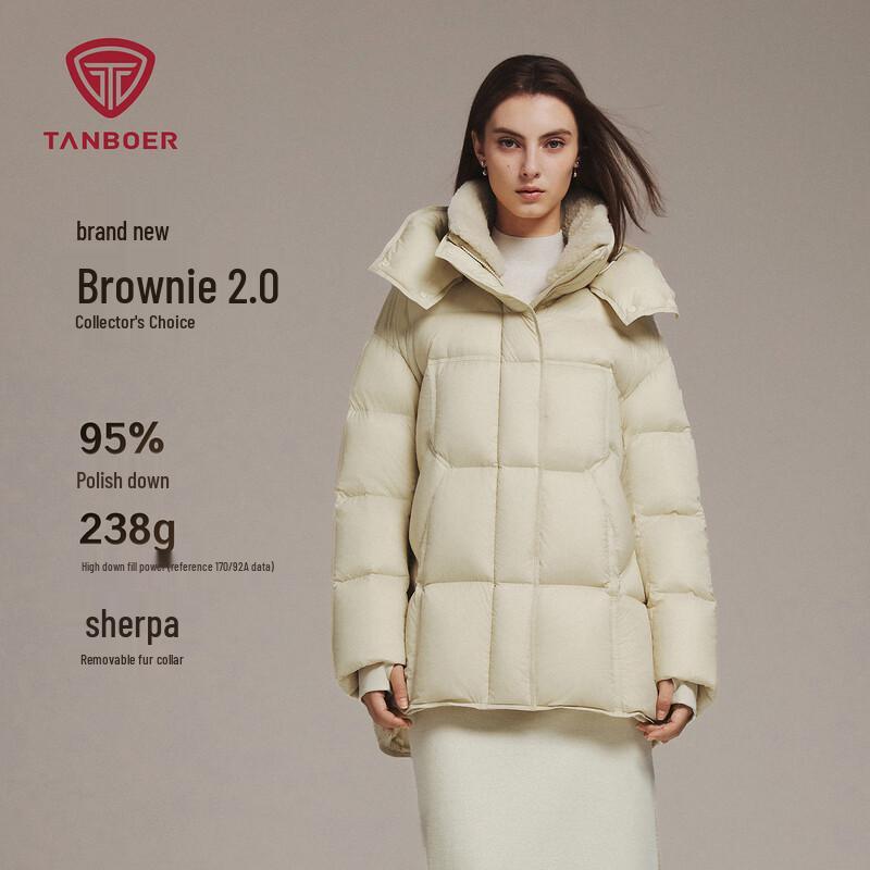 

Tanboer Women s Mid-length Puffer Down Jacket with Detachable Hood (5520510Z) XS (155)