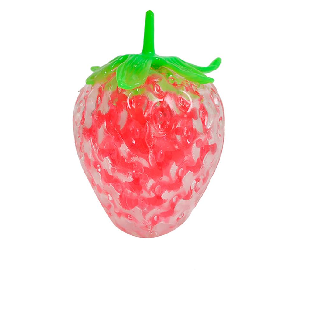 Simulated Strawberry Pinch Music Release Ball Color Bead Fruit Stress Relief Slow Rebound Toy