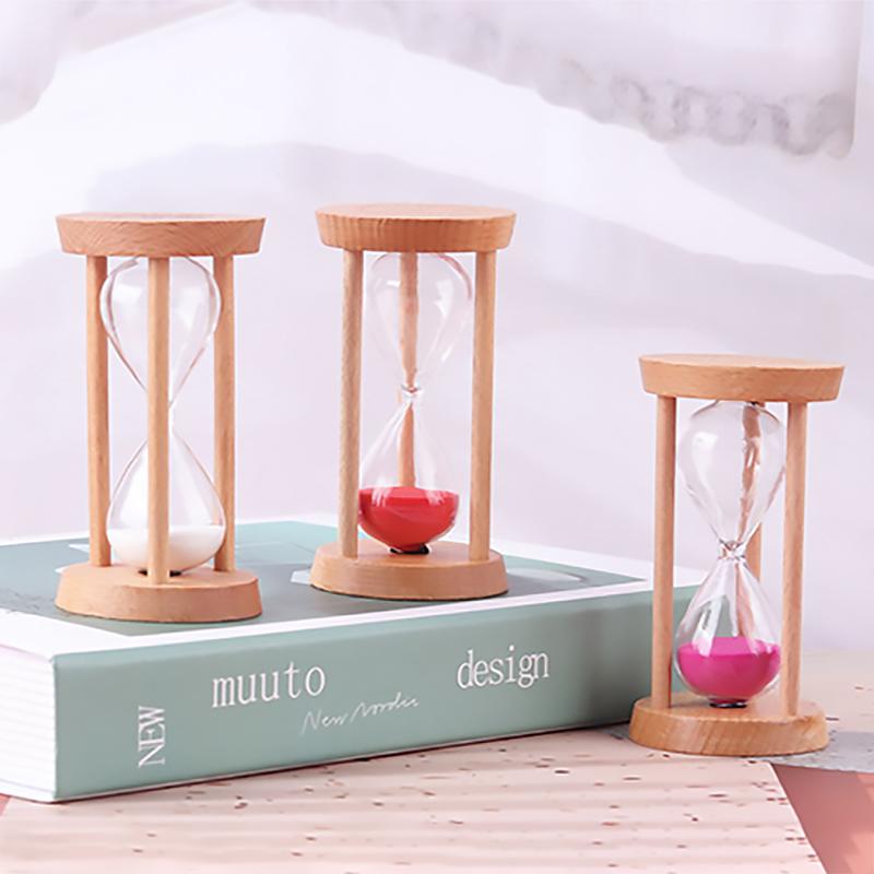 3/5/15/30Min Wooden Hourglass Desktop Decoration Sand Clock Creative Timer Kid Game Gift Shower Timer Modern Home Furnishing 1pc