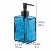 Wenko distributeur de savon liquide "pure soap", capacité 550 ml, distributeur de savon liquide en verre, 9,5x20x6 cm, bleu