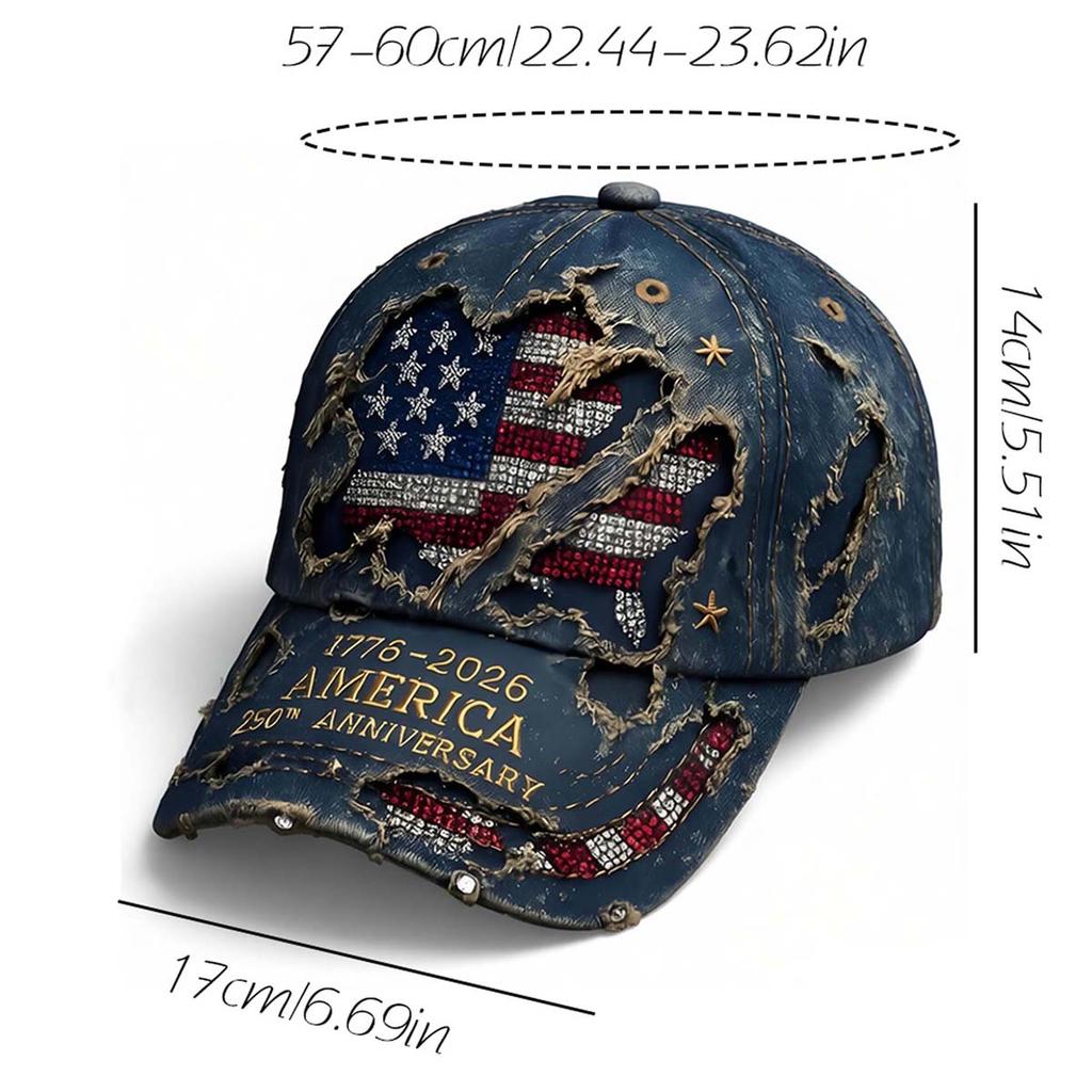 250Th Anniversary Hat For Men Women Retro Letter Embroidery Distressed Baseball Caps Adjustable Trucker Hats