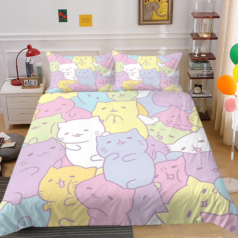 Cute Cartoon Animal Digital Printing Bedding Two Or Three-Piece Set Polyester Can Be Sent